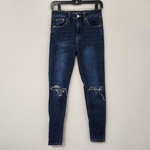 WILD FABLE Women's Blue Denim Ripped High Rise Distressed Skinny Jeans Size 2